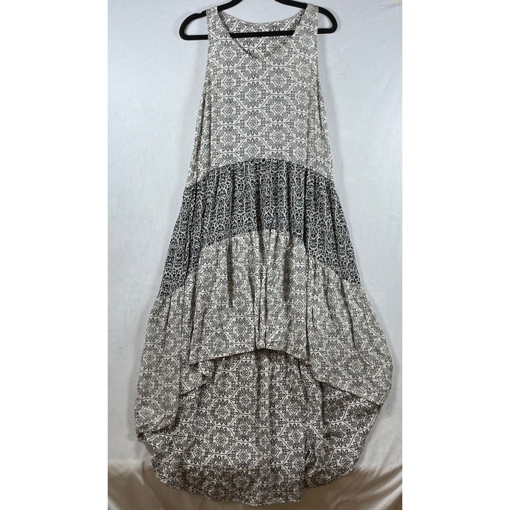 dramatic tiered skirt dress festival boho hippie flowy tank high low hem *read*